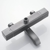 Душевая система Shevanik S3096T, термостатическая, вороненая сталь, gunmetal