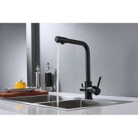 Смеситель для кухонной мойки Shevanik S328H, с подключением к фильтру, цвет черный матовый