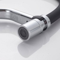 Смеситель для кухонной мойки Shevanik S343-3, с гибким изливом, цвет хром/черный