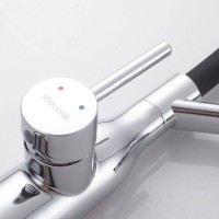 Смеситель для кухонной мойки Shevanik S343-3, с гибким изливом, цвет хром/черный