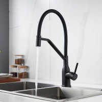 Смеситель для кухонной мойки Shevanik S343H-3, с гибким изливом, цвет черный матовый