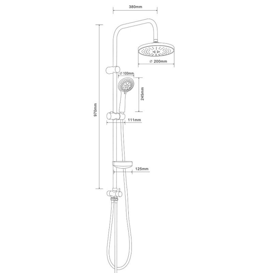 Душевой гарнитур Orange O-Shower S3w, с тропическим душем, цвет белый