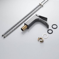 Смеситель для раковины Shevanik S4001T, вороненая сталь, gunmetal