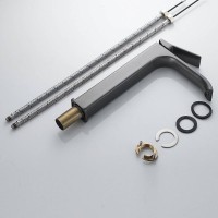 Смеситель для раковины Shevanik S4011T, вороненая сталь, gunmetal