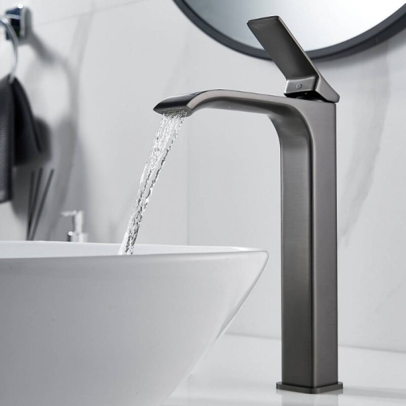 Смеситель для раковины Shevanik S4011T, вороненая сталь, gunmetal