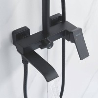 Душевая система Shevanik S4036H, цвет черный матовый