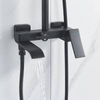 Душевая система Shevanik S4036H, цвет черный матовый