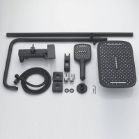 Душевая система Shevanik S4036H, цвет черный матовый