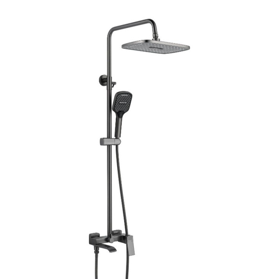 Душевая система Shevanik S4036T, вороненая сталь, gunmetal
