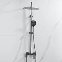 Душевая система Shevanik S4036T, вороненая сталь, gunmetal