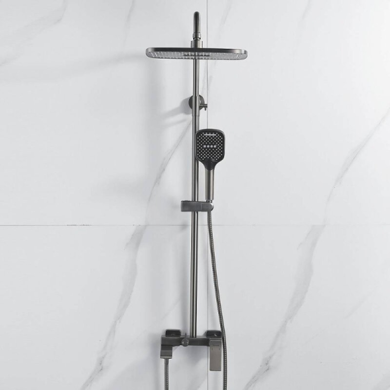 Душевая система Shevanik S4036T, вороненая сталь, gunmetal