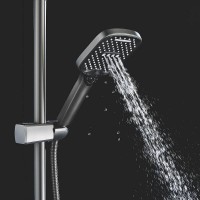 Душевая система Shevanik S4036T, вороненая сталь, gunmetal