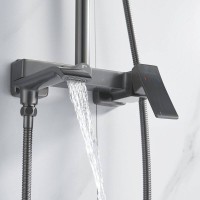 Душевая система Shevanik S4036T, вороненая сталь, gunmetal