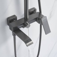 Душевая система Shevanik S4036T, вороненая сталь, gunmetal