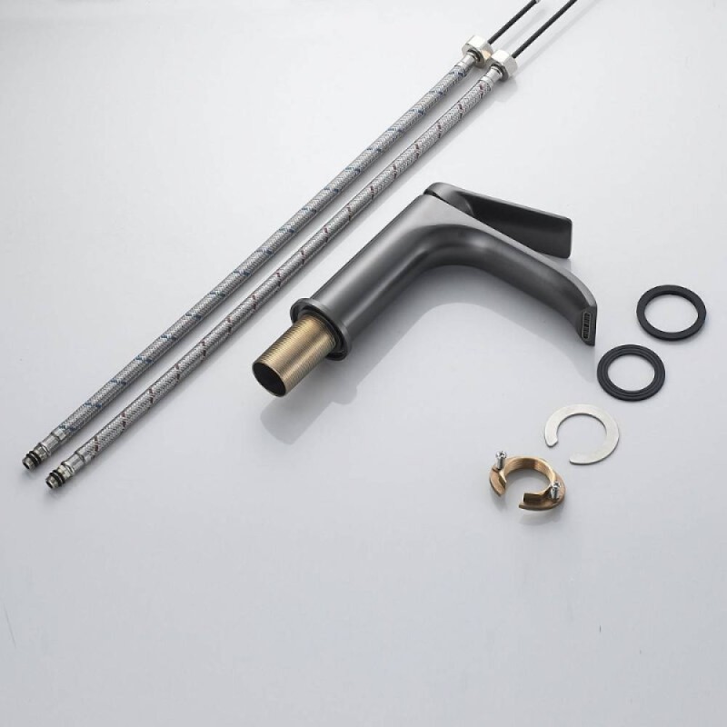 Смеситель для раковины Shevanik S4101T, вороненая сталь, gunmetal