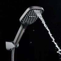 Смеситель для ванны и душа Shevanik S4102T, с душевым гарнитуром, вороненая сталь, gunmetal