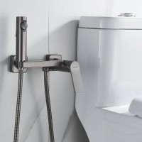 Гигиенический душ Shevanik S4105T-1, со смесителем, вороненая сталь, gunmetal
