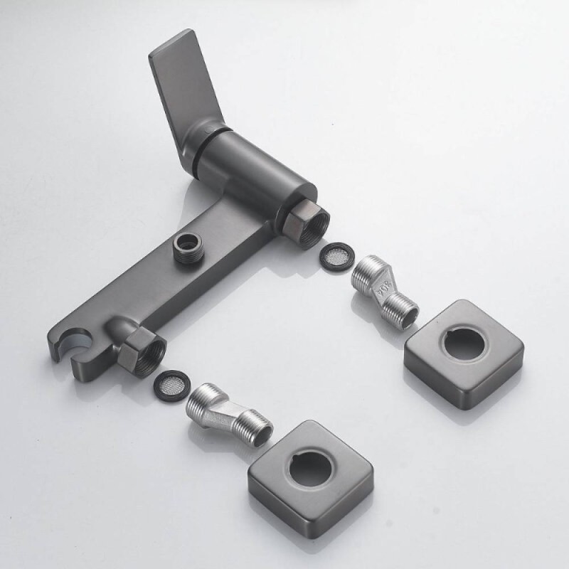Гигиенический душ Shevanik S4105T-1, со смесителем, вороненая сталь, gunmetal