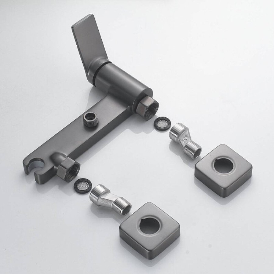 Гигиенический душ Shevanik S4105T-1, со смесителем, вороненая сталь, gunmetal