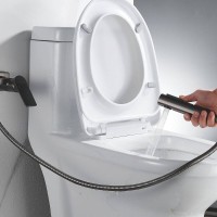 Гигиенический душ Shevanik S4105T-1, со смесителем, вороненая сталь, gunmetal