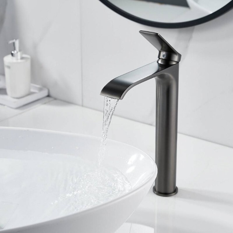 Смеситель для раковины Shevanik S4111T, вороненая сталь, gunmetal