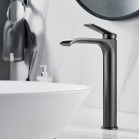Смеситель для раковины Shevanik S4111T, вороненая сталь, gunmetal