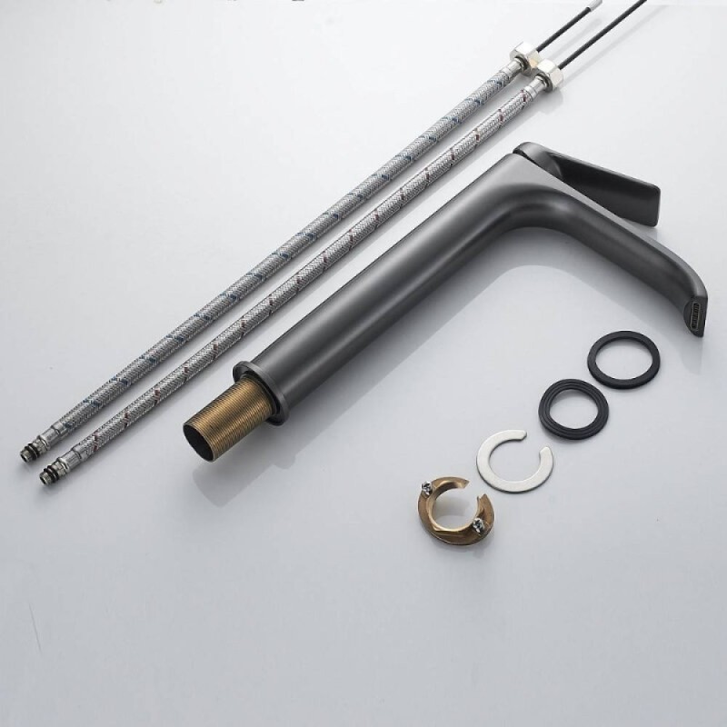 Смеситель для раковины Shevanik S4111T, вороненая сталь, gunmetal