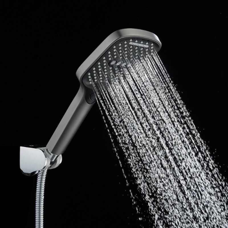 Смеситель для ванны и душа Shevanik S4112T, на борт ванны, вороненая сталь, gunmetal