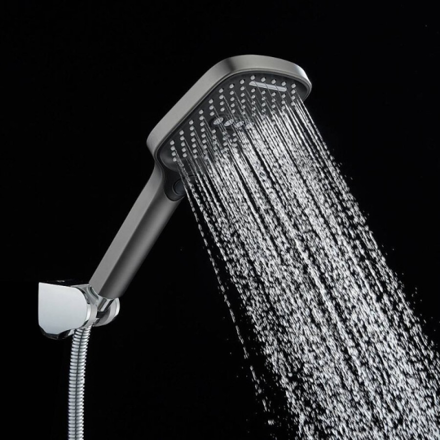 Смеситель для ванны и душа Shevanik S4112T, на борт ванны, вороненая сталь, gunmetal
