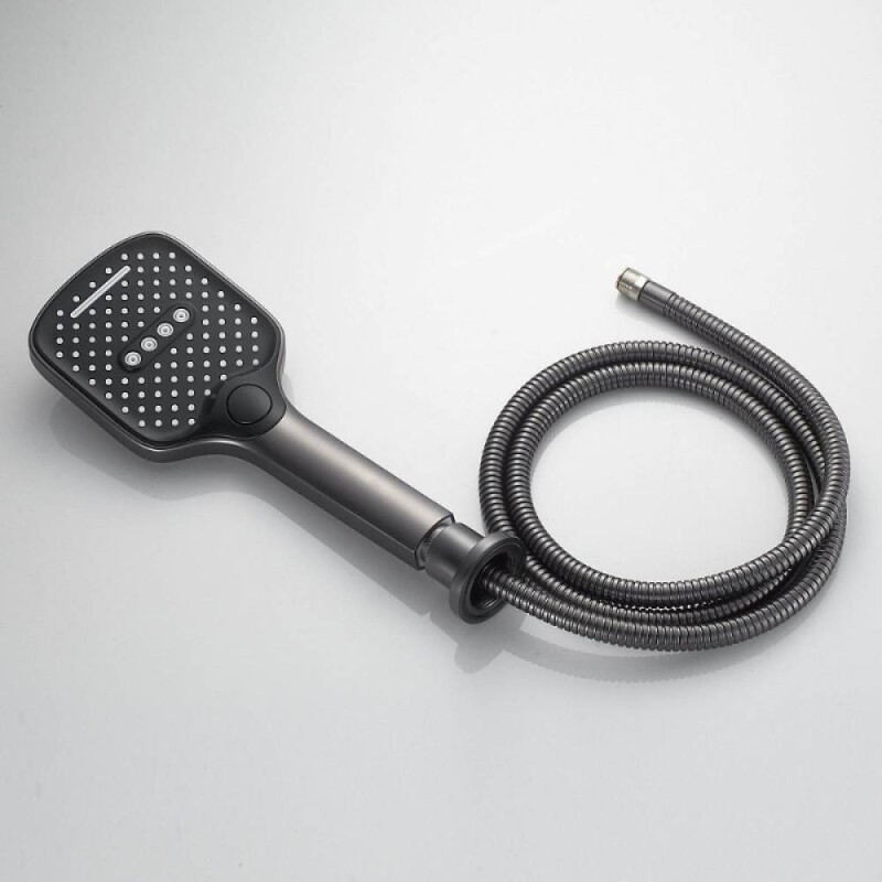 Смеситель для ванны и душа Shevanik S4112T, на борт ванны, вороненая сталь, gunmetal