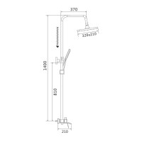 Душевая система Shevanik S4136, цвет хром