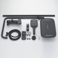 Душевая система Shevanik S4136H, цвет черный матовый