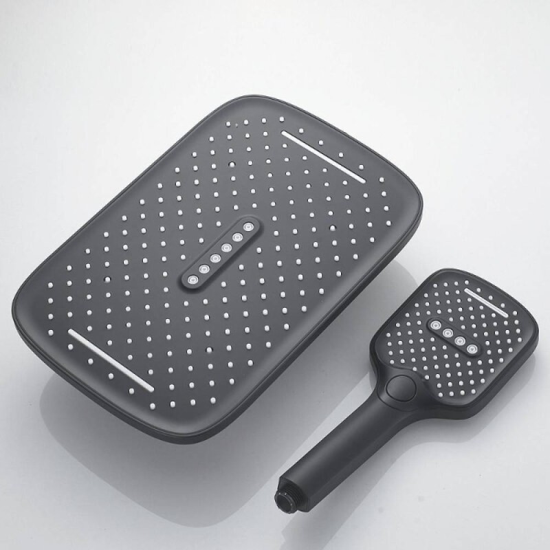 Душевая система Shevanik S4136H, цвет черный матовый