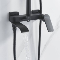 Душевая система Shevanik S4136H, цвет черный матовый