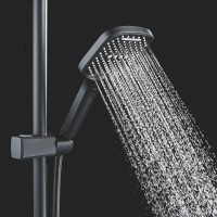 Душевая система Shevanik S4136H, цвет черный матовый