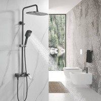 Душевая система Shevanik S4136T, вороненая сталь, gunmetal