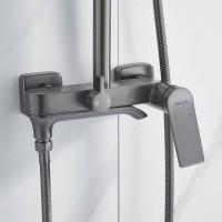 Душевая система Shevanik S4136T, вороненая сталь, gunmetal