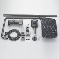 Душевая система Shevanik S4136T, вороненая сталь, gunmetal