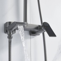 Душевая система Shevanik S4136T, вороненая сталь, gunmetal