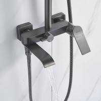Душевая система Shevanik S4136T, вороненая сталь, gunmetal