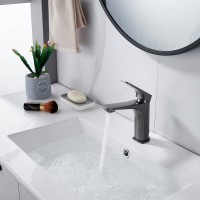 Смеситель для раковины Shevanik S4201T, цвет вороненая сталь, gunmetal