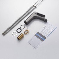 Смеситель для раковины Shevanik S4201T, цвет вороненая сталь, gunmetal