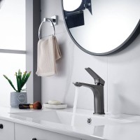 Смеситель для раковины Shevanik S4201T, цвет вороненая сталь, gunmetal