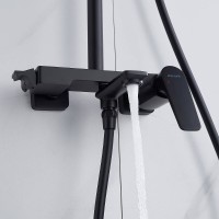 Душевая система Shevanik S4226H, цвет черный матовый