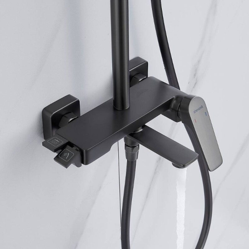 Душевая система Shevanik S4226T, цвет вороненая сталь, gunmetal