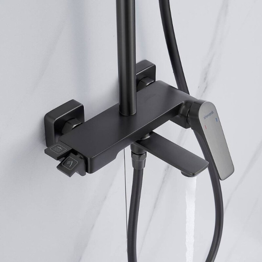 Душевая система Shevanik S4226T, цвет вороненая сталь, gunmetal