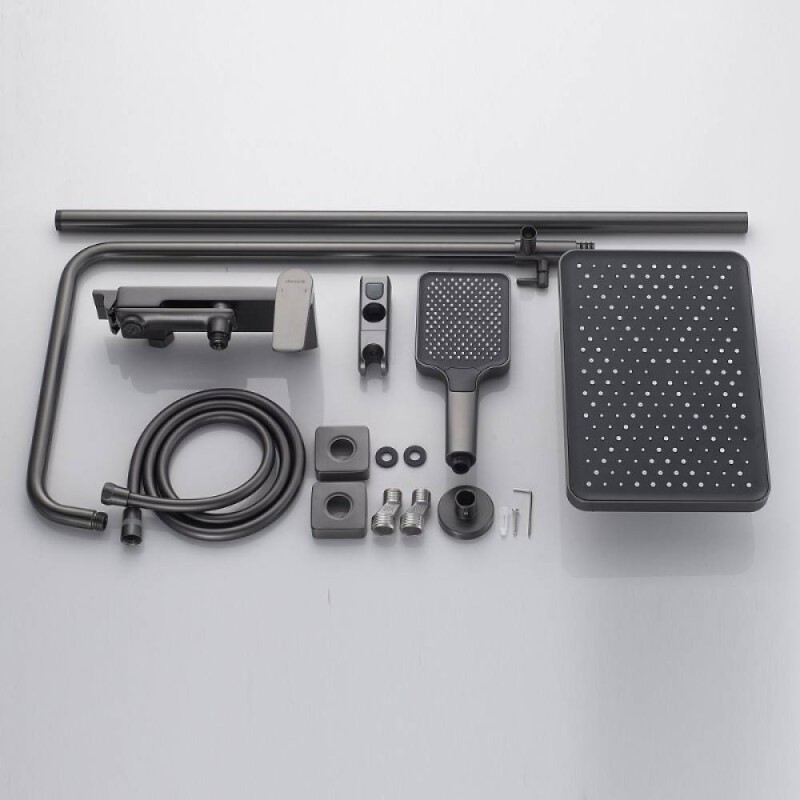 Душевая система Shevanik S4226T, цвет вороненая сталь, gunmetal