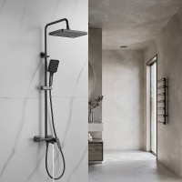 Душевая система Shevanik S4226T, цвет вороненая сталь, gunmetal