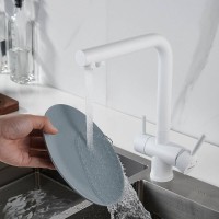 Смеситель для кухонной мойки Shevanik S468C, с подключением к фильтру, цвет белый матовый