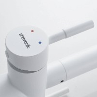 Смеситель для кухонной мойки Shevanik S468C, с подключением к фильтру, цвет белый матовый